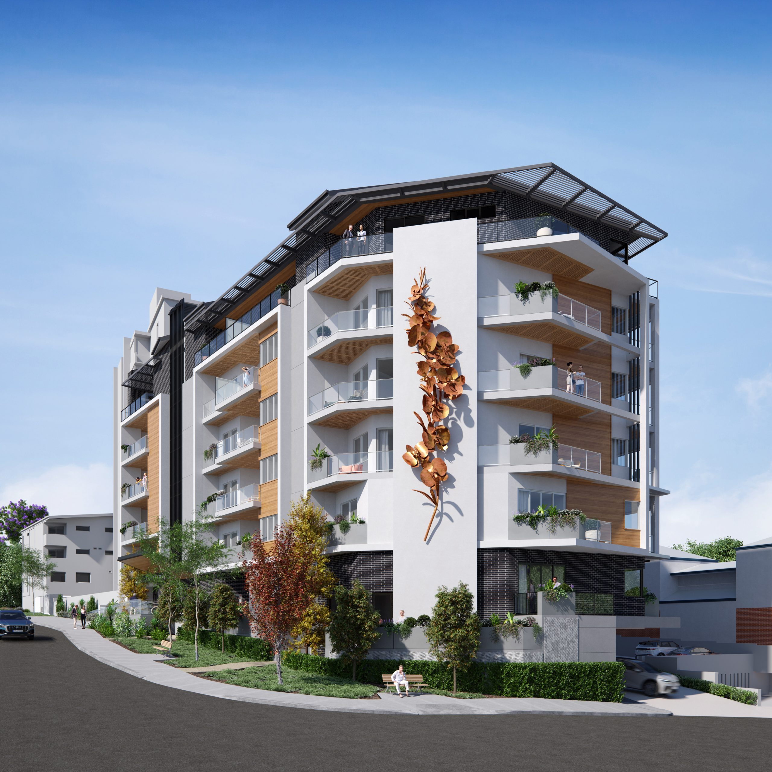 Vantis building exterior render in daylight